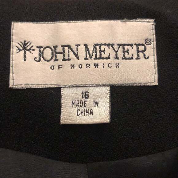 Vintage John Meyer of Norwich wool blazer with beaded shawl collar size 16 - Picture 12 of 12